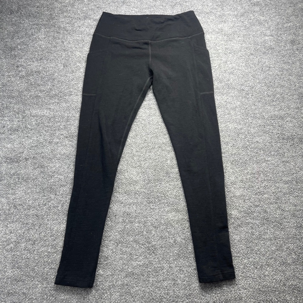 Woolx Piper Merino Wool Leggings Black Small Activewear Pockets Hiking Travel